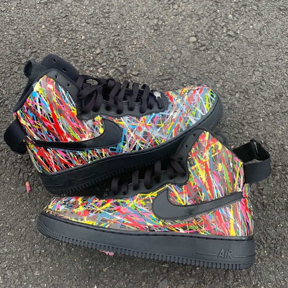 Custom Black Splatter Air Force One High